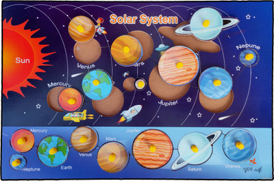 YDV CRAFT wooden solar system 4*18 inch colorful double printed Jigsaw Floor Puzzle 9 Pcs Board Game Accessories