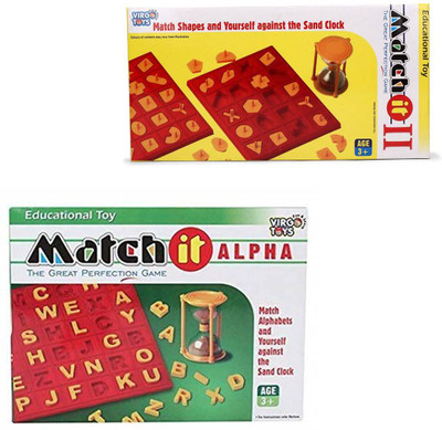 Virgo Toys Match It Alpha & Match It II (Combo) | Pack of 2 Each | Party & Fun Board Game