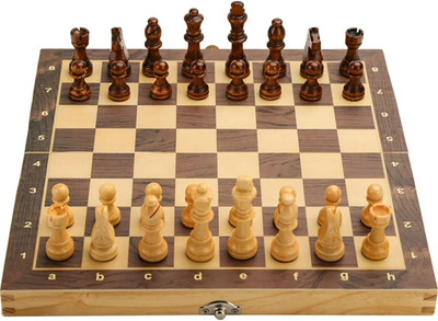 WECAN FASHION 2in1 Wooden Chess Checkers Tournament Magnetic Portable Folding Travel Chess Set Party & Fun Board Game
