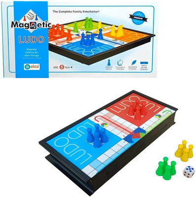 Premio Lusso Magnetic Ludo Set – Foldable Travel Ludo Board with Magnetic Pieces Party & Fun Board Game