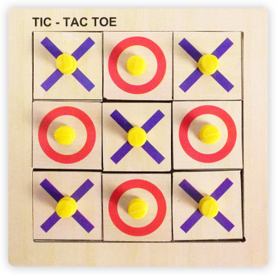 CloudTech Wooden Tic Tac Toe Ideal Birthday Present - xo x-o Tabletop Noughts and Crosses Board Game Accessories