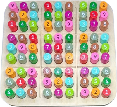 VAATHSALYA'S Colourful Wooden Sudoku Game Puzzle Math Brain Teaser Indoor Game Educational Board Games