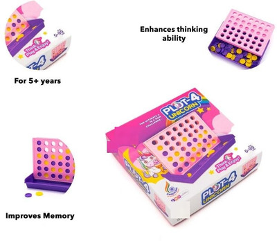 zokato Plot-4 Unicorn Mini For Kids | Travel Partner Board Game Board Game Accessories