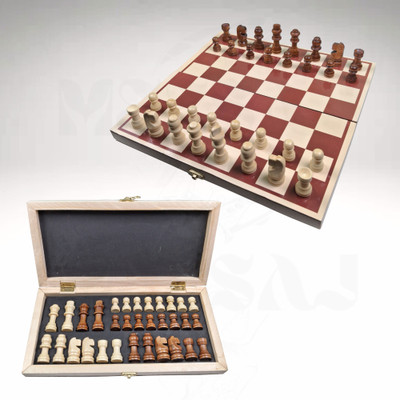 Meesaj Premium Wooden Chess & Checkers Set – Educational Board Game for Kids & Adults Strategy & War Board Game
