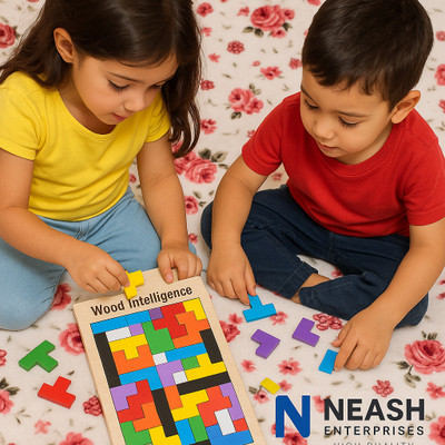 Neash Enterprises Wooden Russian Blocks Puzzles for Kids,Wood Intelligence Jigsaw Puzzles Educational Board Games