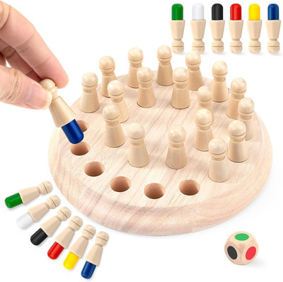 Aclipse Matching Games, Wooden Memory Match Stick Chess Board Game Learning Toy for Kids Board Game Accessories
