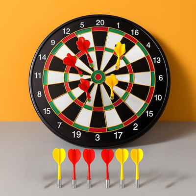 JOYCY 15-Inch Magnetic Dartboard Set with 6 Safe Darts Wall-Mount Dart Game- 36.5cm Dart Board Game