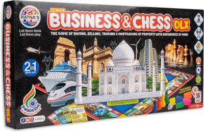 Ratnas Senior Business & Chess Deluxe with Coins (1267) Money & Assets Board Game