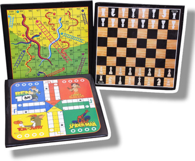 RMP Ludo,Chess and Snake Ladder 2 in 1 Board Game with Coins Board Game Accessories