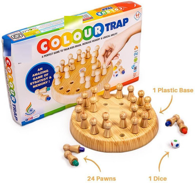 zokato Colour Trap Strategy & Memory Game for Kids, Memory Matchstick Chess Game Word Games