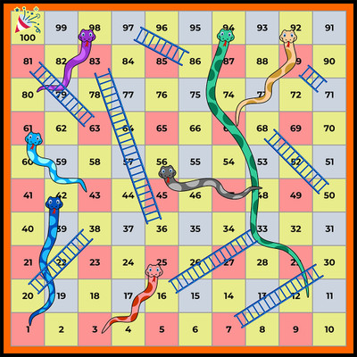 Flexora Giant 8x8 ft Snakes & Ladders Floor Game Mat snack8806 Party & Fun Board Game