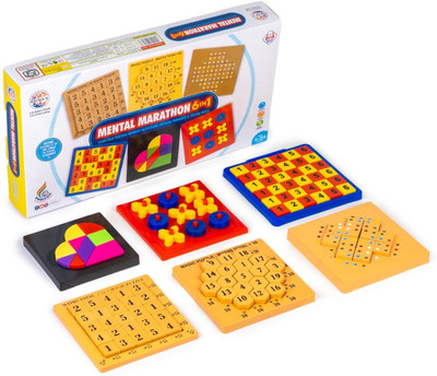 Ratnas Mental Marathon 6 in 1 Set of Mind Challenging Puzzle Games Educational Board Games
