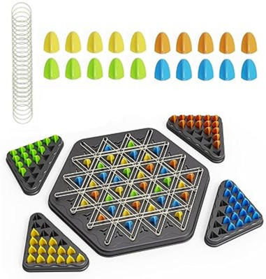 CountryLink Triangle Chess Rubber Strategy Board – Portable Geometric War & Logic Game Set Educational Board Games