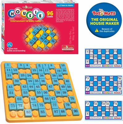 Toymate Housie 96 Red Reusable Cards- Family Fun Game for Small Gathering Party & Fun Board Game
