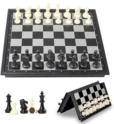 CountryLink Magnetic Chess Set With Folding Portable Case,Chess Board Game Black&Ivory Color Board Game Accessories