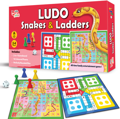 Little Berry Ludo & Snakes and Ladders Board Game Set (Junior Size) - Board Game for Kids Party & Fun Board Game