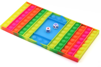 Aditi Toys Pop It Ludo Toy,Pop it Glow in Dark Game Board With 2 Dice For Kid,BIS Approved(Multicolor)