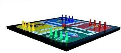 A S wooden Ludo + Chessman 2 in 1 Combo With One Set Of Plastic Ludo coin & Dice And Chessman Set board Game Party & Fun Game Board Game Accessories