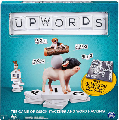 FUNSKOOL Upwords, Fun and Challenging Family Word Game with Stackable Letter Tiles Educational Board Games