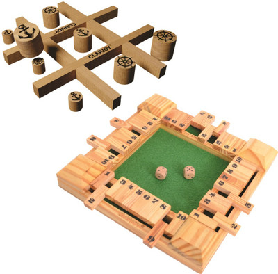 Clapjoy Table top Board Games for Adults & Kids (Cambio & Shut The Box) Party & Fun Board Game