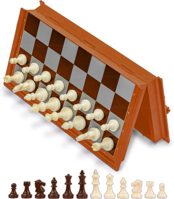 zobro 10.5x10.5 inches Magnetic Chessboard Game Set with Folding Travel Portable chess Board Game Accessories