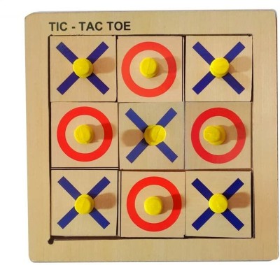 Muren Wooden Tic Tac Toe Board Play Knob Puzzle Game for Kids Strategy & War Games Board Game
