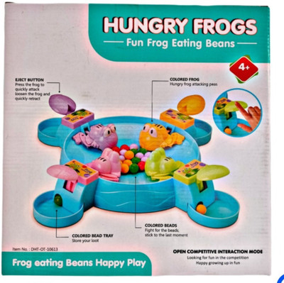 Ruhani Big Hungry Frogs Eating Bean Board Games 4 Players Fun Frog Eating Beans Toy Board Game Accessories