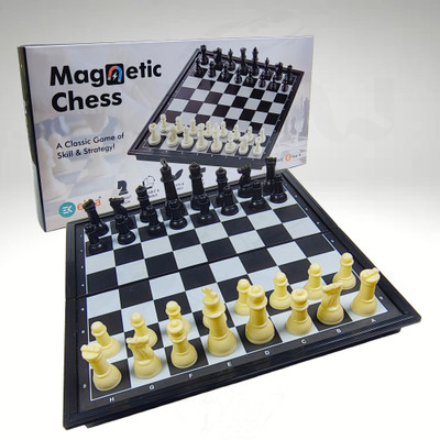 Meesaj Magnetic Chess Board Game – Travel-Friendly Set with Secure Storage for Family Strategy & War Board Game