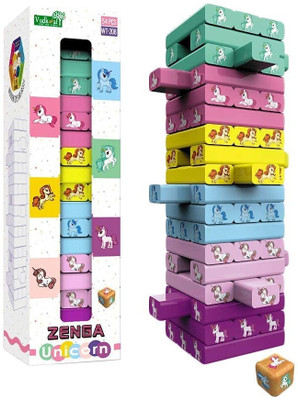 Zuuluzrs Wooden Tower Game Tumbling Blocks Set with 54 Pieces Jenga Game Jenga Tower Game Party & Fun Board Game