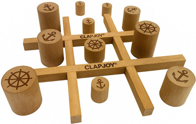 Clapjoy Tic Tac Cambio Gobblet Gobblers Wooden Board Game for Kids & Adults Ages 5 & Up Party & Fun Board Game