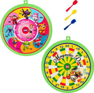 Bebbix Fun Classic Indoor and Outdoor Magnetic with 3 Sturdy Safe Point Less Darts Dart Board Game
