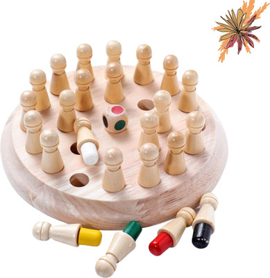 Zuuluzrs Children Wooden Memory Matchstick Chess Game, Educational Intelligent Logic Game Board Game Accessories