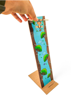 ZOOBYTOYS Sliding Monkey Toy for Kids | Zigzag Slide Track | Fun Learning Activity Toy Party & Fun Board Game