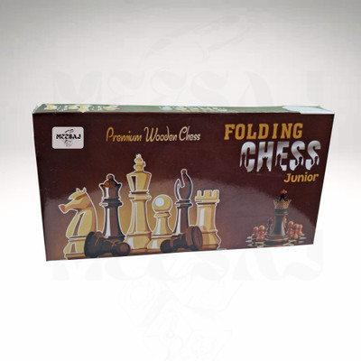 Meesaj Premium Foldable Wooden Chess & Checkers – Classic Family Board Game Strategy & War Board Game