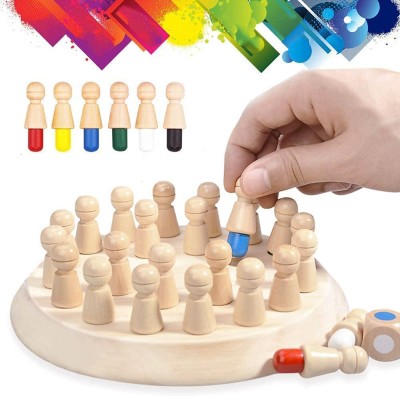 HurryShoppy Wooden Board Memory Chess Game for Kids Toys Match Wood Stick Chess Indoor Games Board Game Accessories