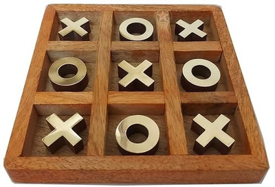JANMESH ENTERPRISES Wooden Tic Tac Toe/Noughts and Crosses Game/OX Family Board Game Unique Gift Board Game Accessories