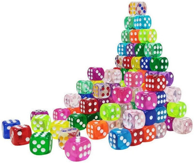 Brightstar Pack of 30 Ludo Dice Standard Plastic 16 mm Game White Dice Board Game Accessories