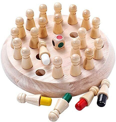 KNK Infotain Wooden Memory Match Stick, Memory Chess Game Kids, Logic Wooden Block Board Educational Board Games
