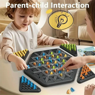 MAITRI ENTERPRISE Triangle Chess Game, Strategy Board Games for Kids, Rubber Band Game M110 Board Game Accessories