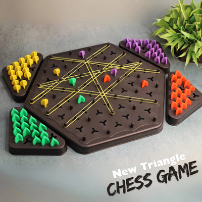 Luxen Triangle Game With Rubber Band Large Chain Tringle Chess Game Board Game Strategy & War Board Game