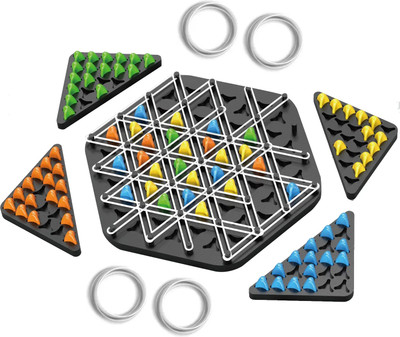 ARIZON Triggle Chain Strategy Chess – Triangle Rubber Band Board Game for Kids & Adults Strategy & War Board Game