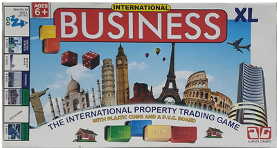 Game Phactory Big Size un Filled Business Deluxe Game with PVC Board & Plastic Money Coins Money & Assets Board Game