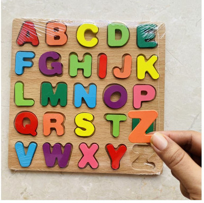 GAMLOID New Creative Wooden Educational learning A To Z English Alphabets Board Puzzle Educational Board Games