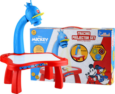 Kriiddaank Mickey Drawing Kids Projector Set Painting Desk Education Board Game for Kids Educational Board Games