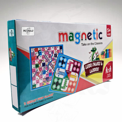 Meesaj Magnetic Ludo and Snakes & Ladders 2-in-1 Board Game Set for Kids Party & Fun Board Game