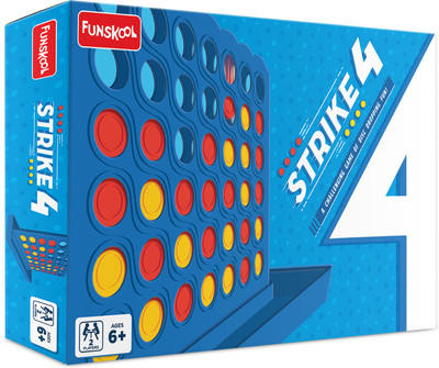 FUNSKOOL Strike 4 | Classic Disc Dropping Game | 2 Players, Ages 6 Years and Above Strategy & War Board Game