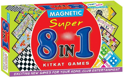 SavanShree New Games Special Style Magnetic 8 in 1 Ludo Chess Football Indian Idol Party & Fun Board Game
