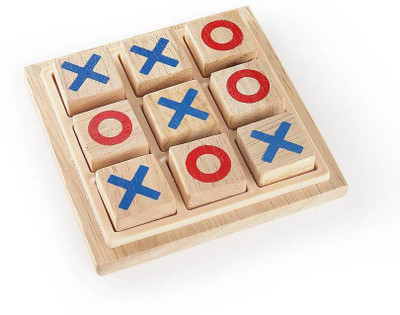 FZ ENTERPRISES Wooden Tic Tac Toe Mind Challenging Cross & Zero Board Game For Kids & Adults Strategy & War Board Game