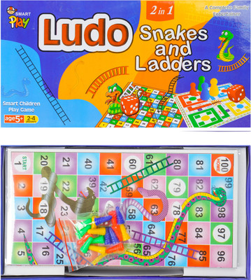 Bebbix Ludo 2 In 1 Snakes & Ladders Board Game for Kids & Family | 3+ Years Party & Fun Board Game