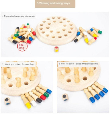 Zuuluzrs New Edition Classic Wooden Memory Chess Intelligence Game,Learning Game for Kids Board Game Accessories